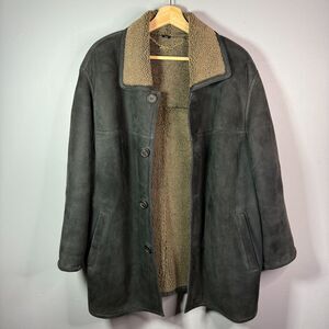 Fontelli Milano Italy Women's Shearling Coat 100% Lambskin Suede Teddy Lined 2XL